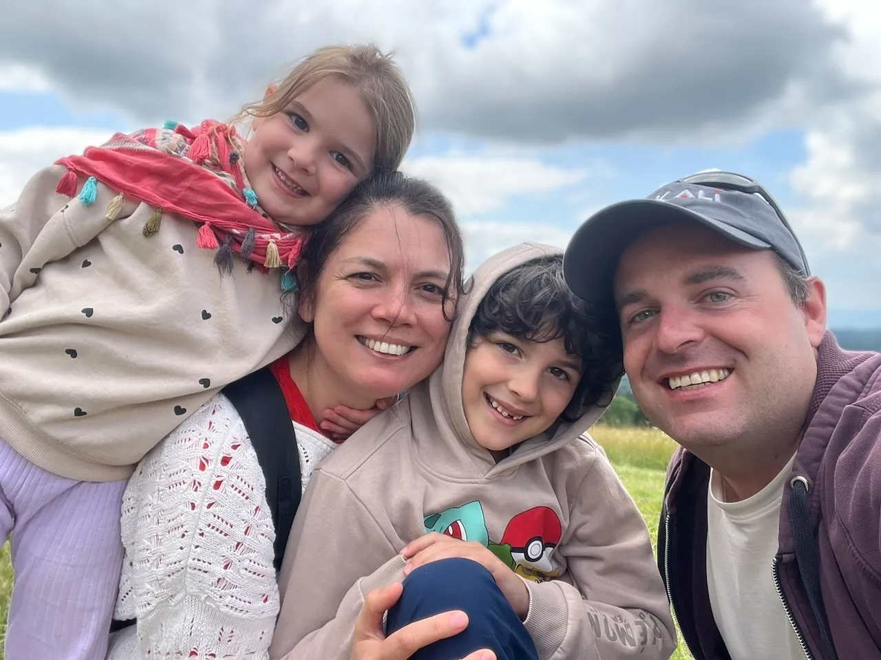 Jan Miřacký with his wife Carolina and children Sebastián and Emilia on a family trip