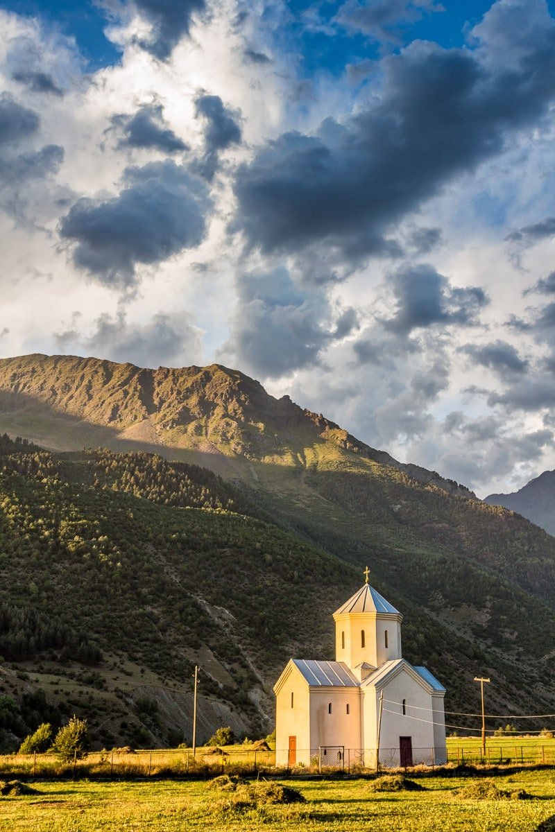 Georgian church in Zhabeshi in Svanetia