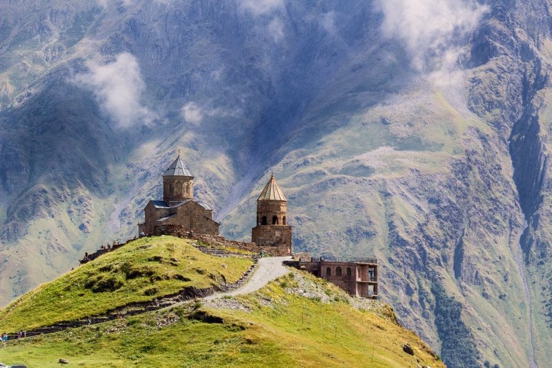 Church Tsminda Sameba (Gergeti Trinity Church) in Kazbeg