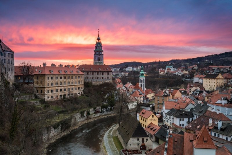Chateau Cesky Krumlov at sunrise